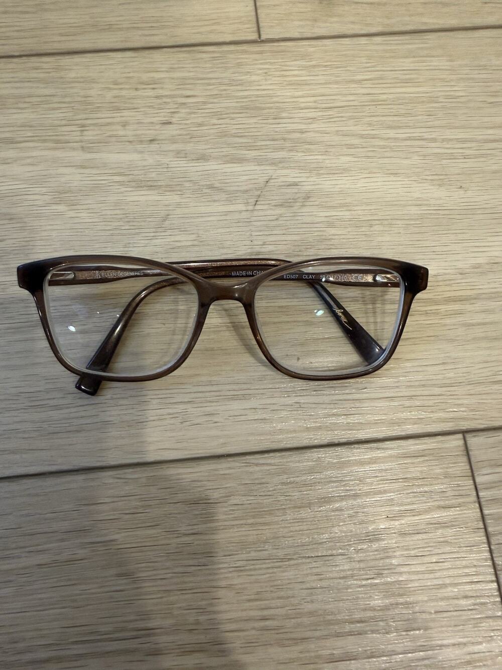Ellen DeGeneres Eyeglasses Womens Brown Clay ED507 Full Rim 52-17-140